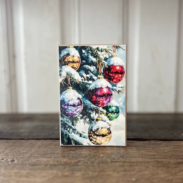 HMK664B Holiday Vintage Ornaments Block