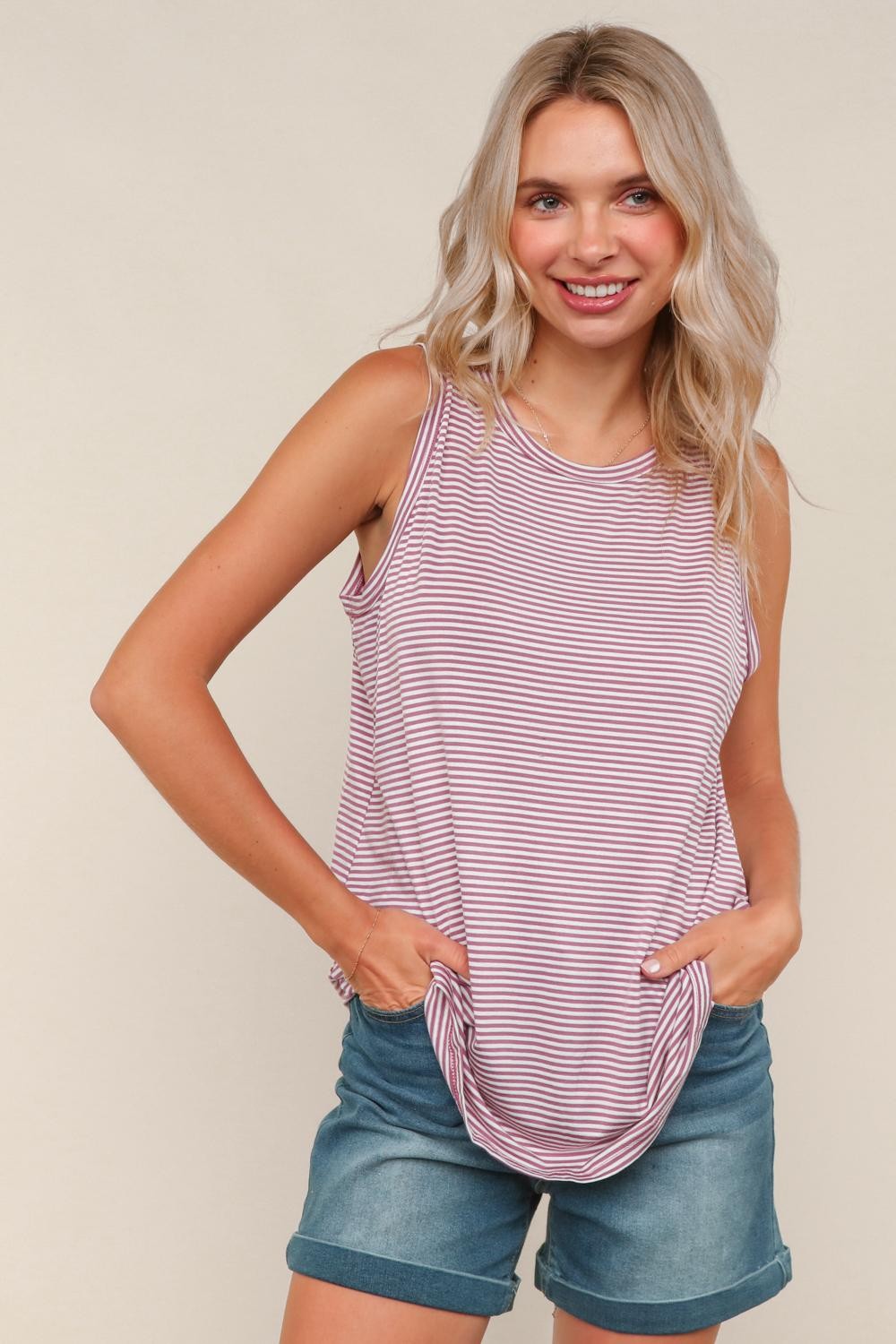 "Sally" Sleeveless Knit Tank