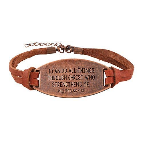 Leather/Metal Plate Bracelet Display - 24pk
