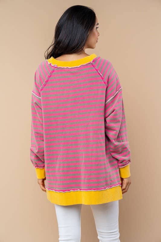 "Shari" Striped Knit Top
