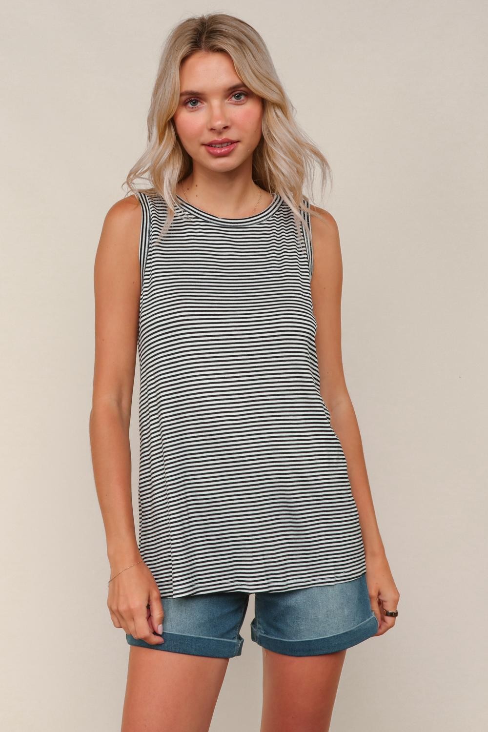 "Sally" Sleeveless Knit Tank