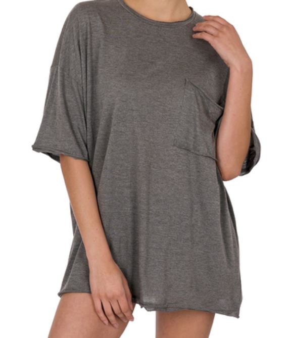 "Blossom" Oversized Pocket Tee