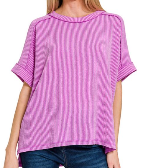 "Blair" Corded Raw Edge Top