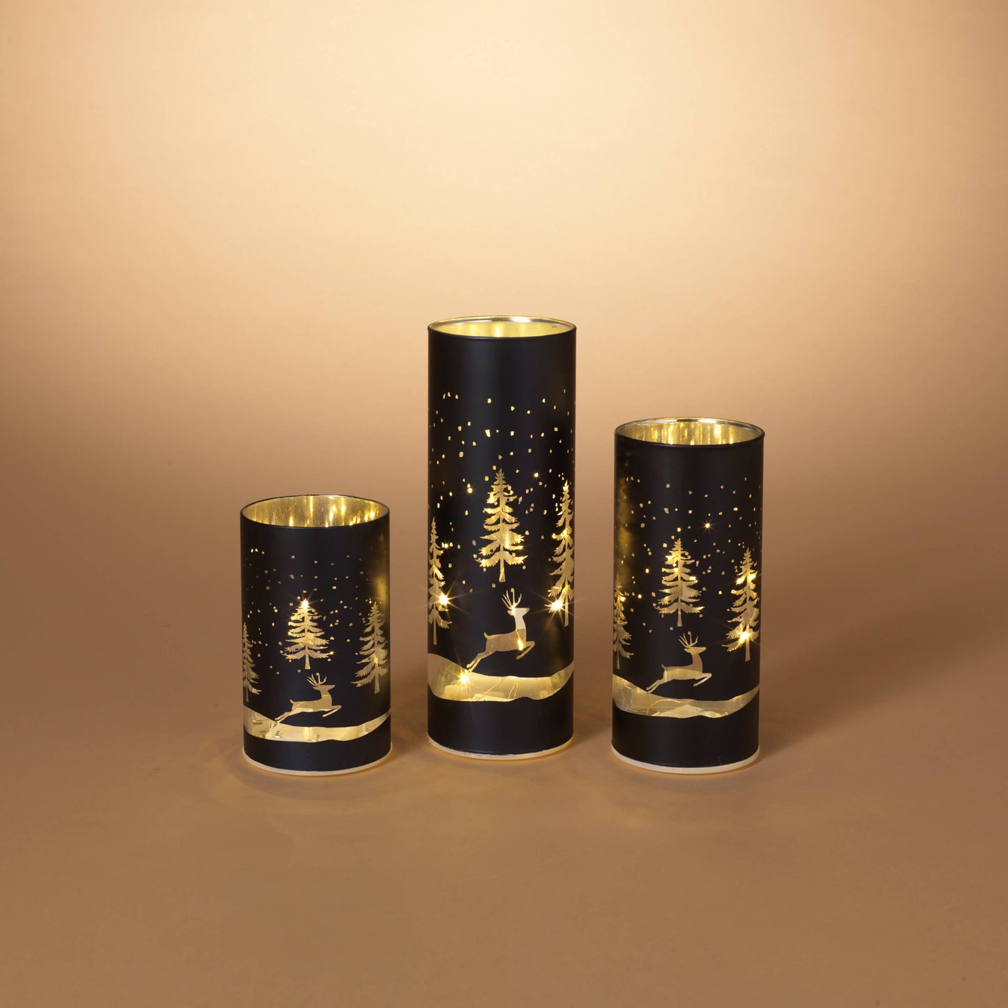 Holiday Lighted Holiday Winter Design Glass Luminari