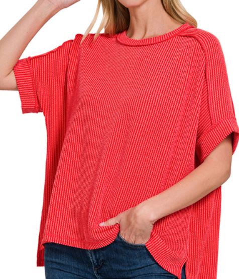 "Blair" Corded Raw Edge Top