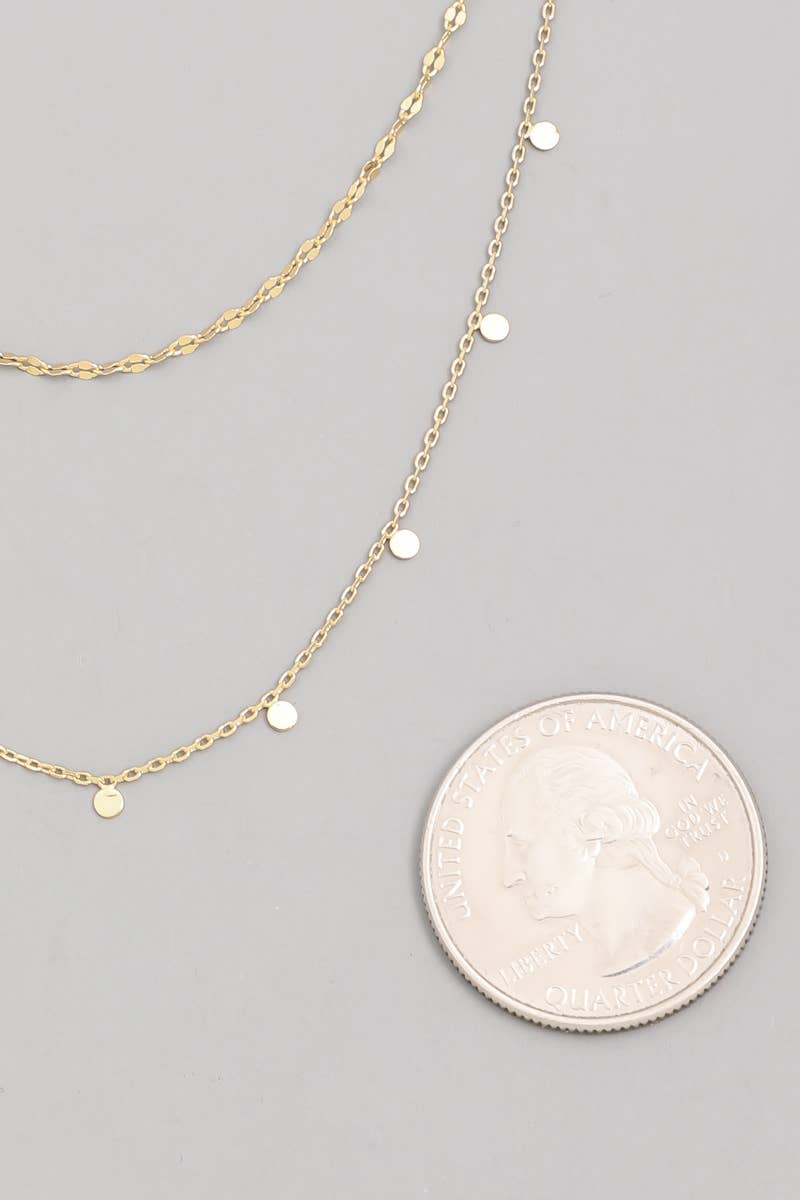 Dainty Layered Coin Choker Necklace: G