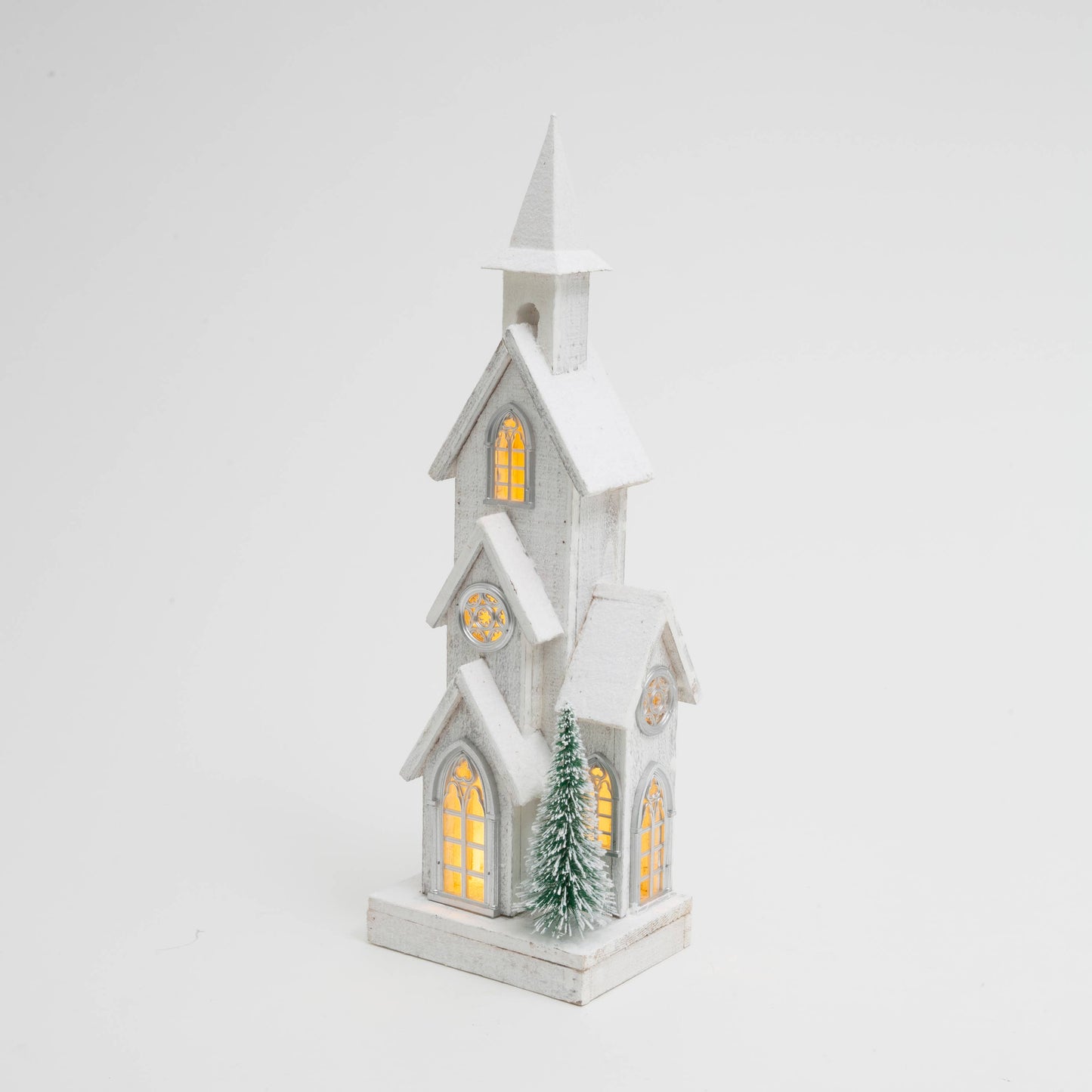Christmas 23.75"H B/O Lighted Wood Holid