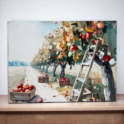 Apple Orchard Painting Wood Sign