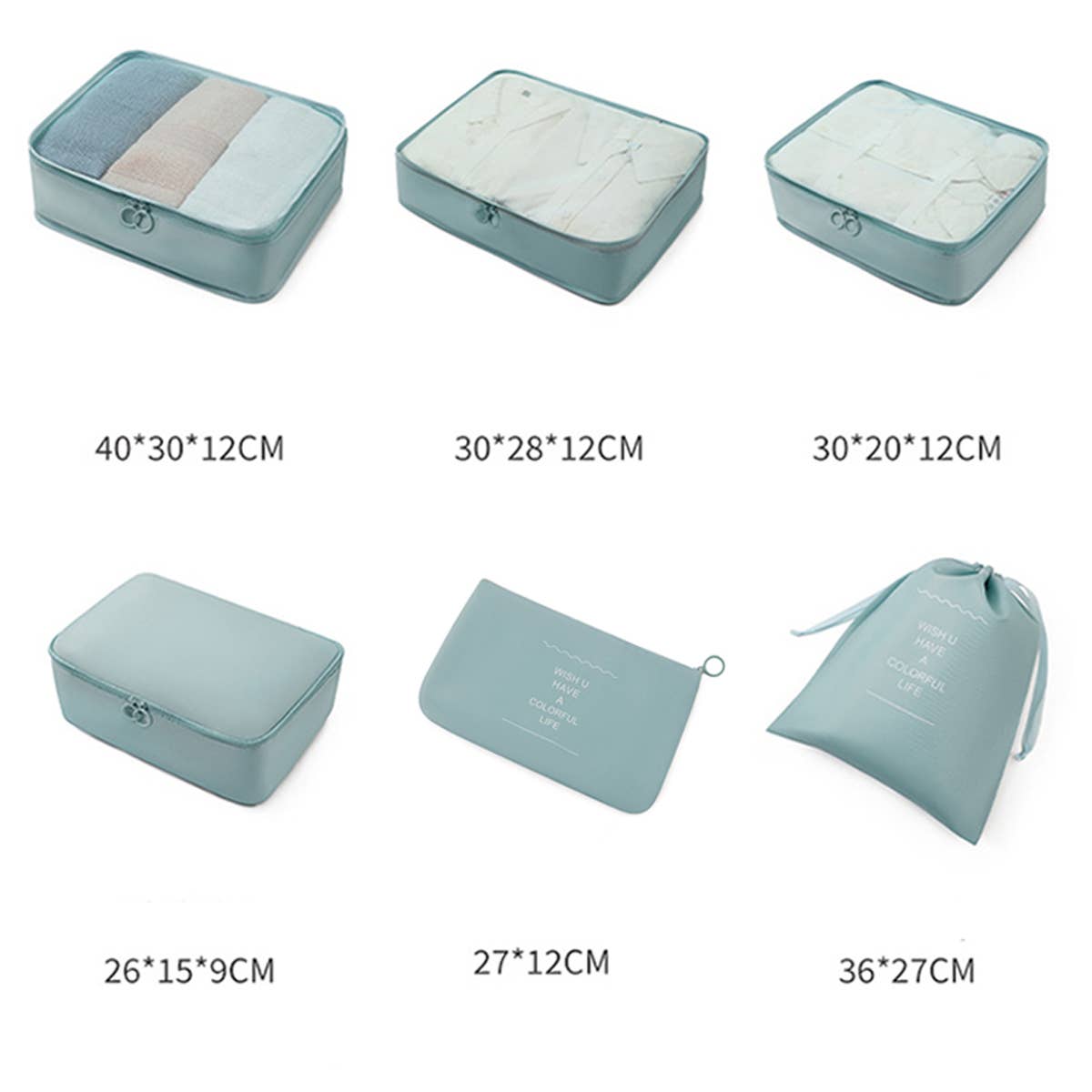 6 SET PACKING CUBES FOR SUITCASES_CWAB0542: WHITE