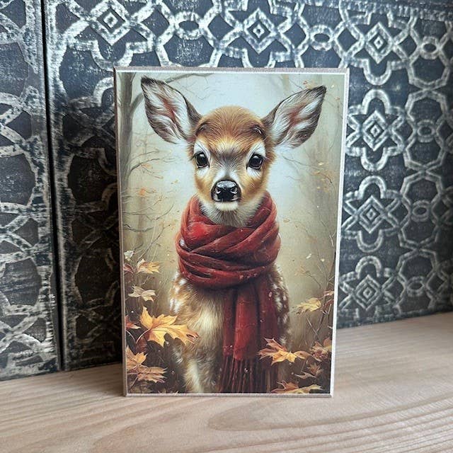 HMK1382B FALL DEER 4X6 BLOCK