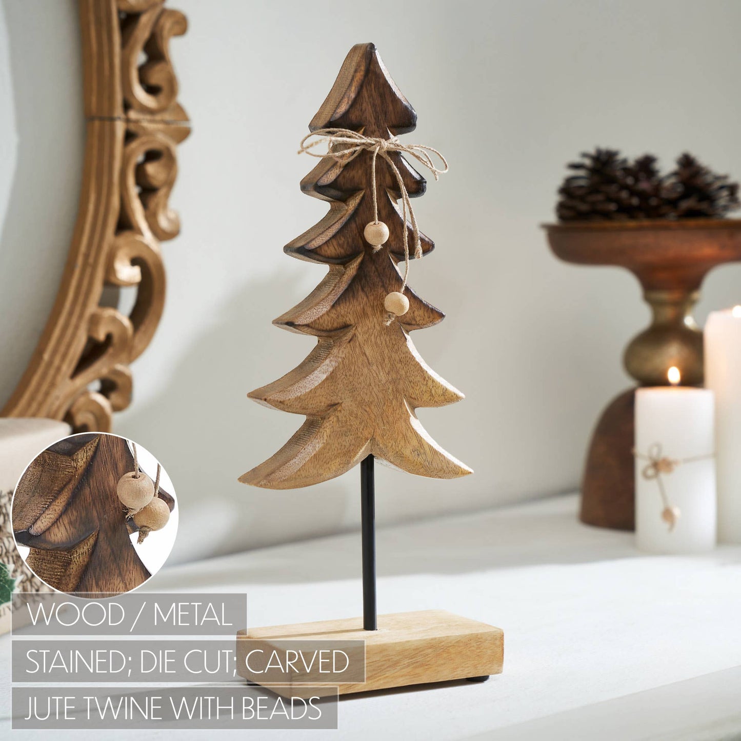 Two-Tone Natural Wooden Tree Medium 12x4.5x2.5