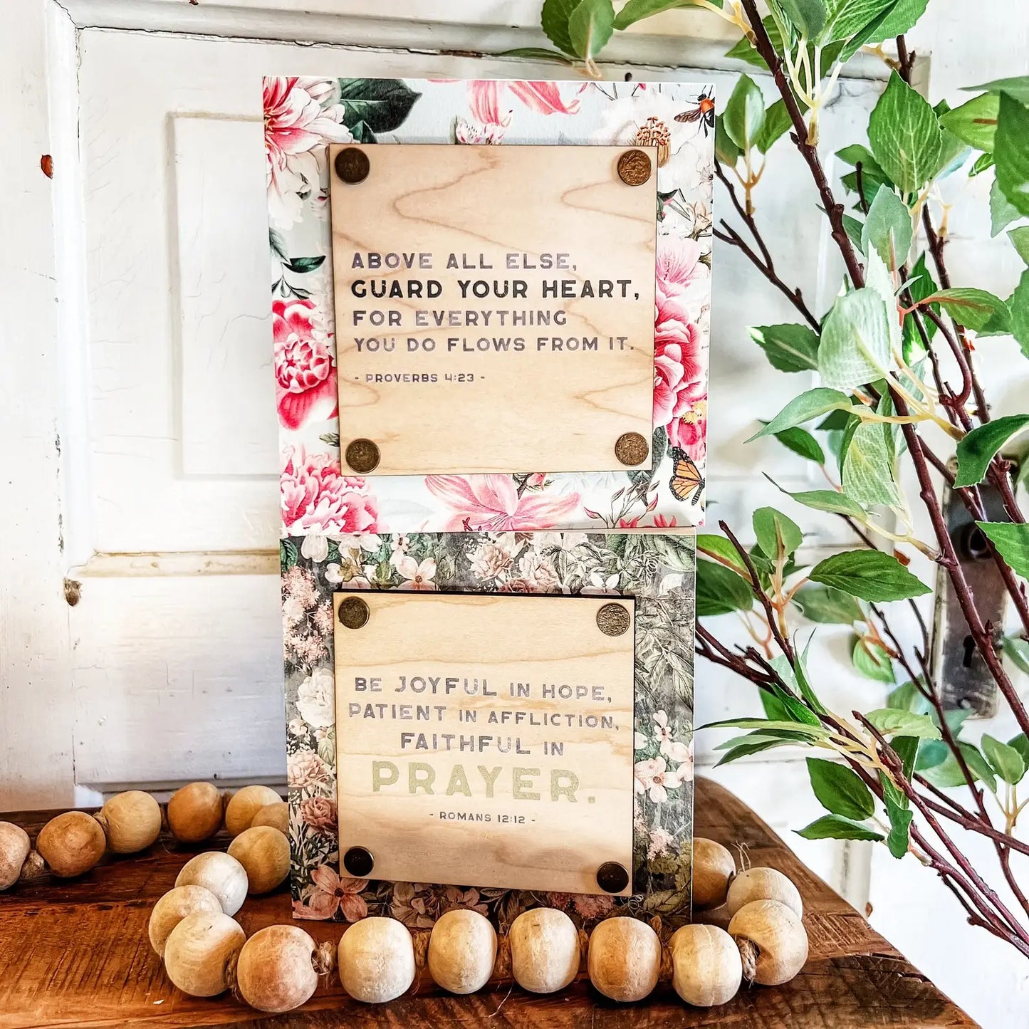 Bible Verse Mini Block Sign: Proverbs 4:23