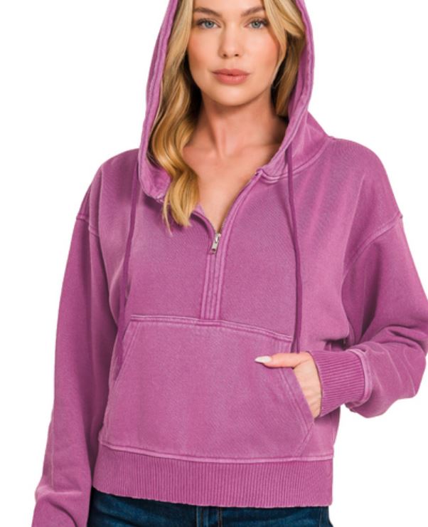 Half Zip Pocket Hoodie