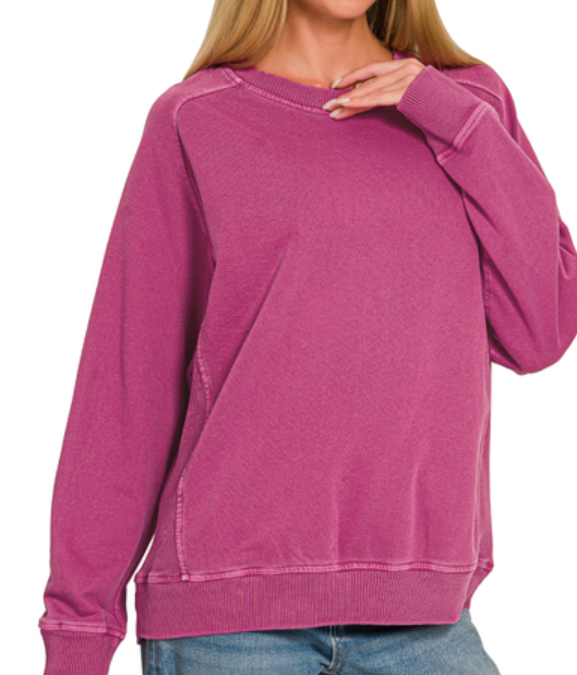 French terry pigment pullover
