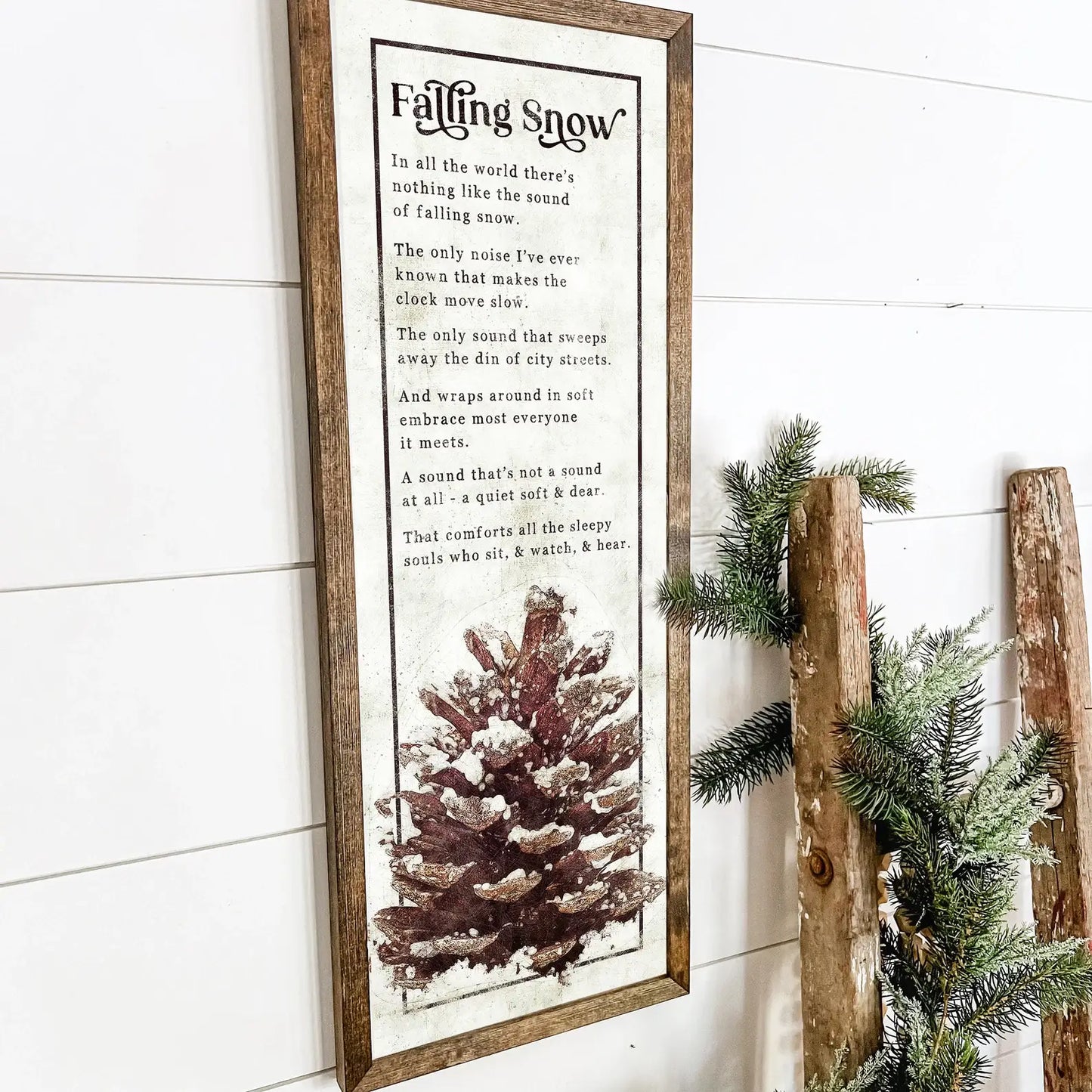 Falling Snow Winter Quote Sign