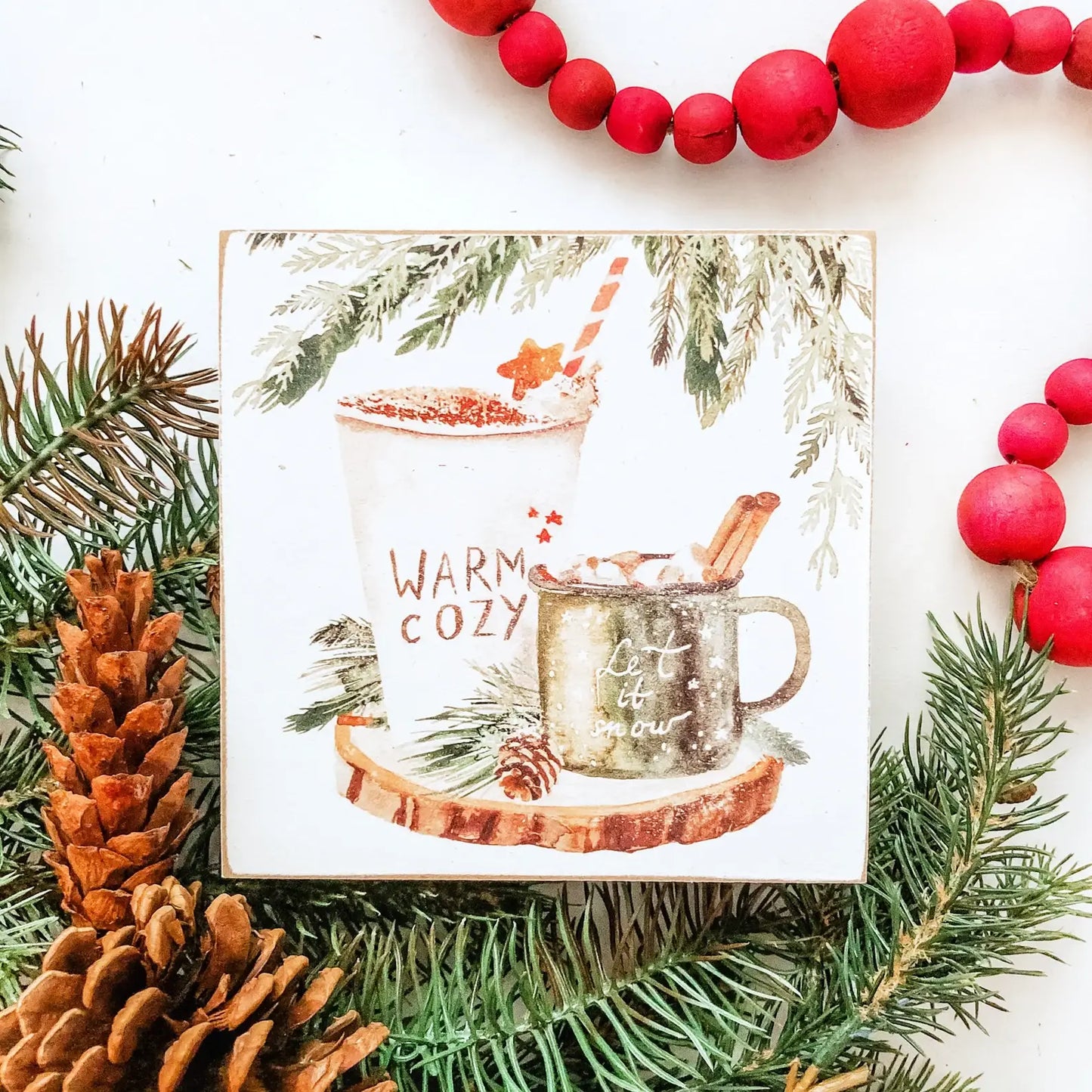 Christmas Mini Block Tiered Tray Signs: Merry Christmas