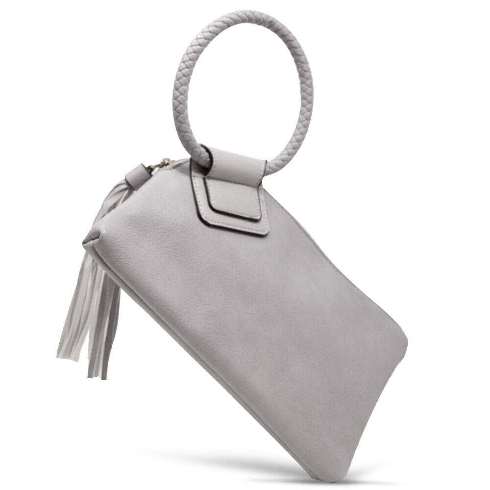 JYM0346 Soft Vegan Leather Wristlet/Clutch: Brown