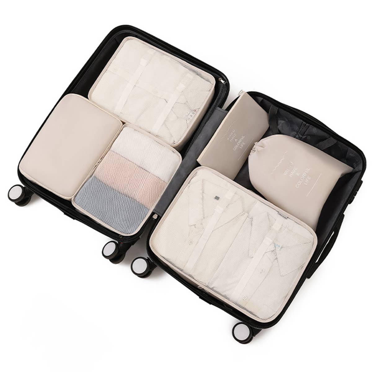 6 SET PACKING CUBES FOR SUITCASES_CWAB0542: GREY