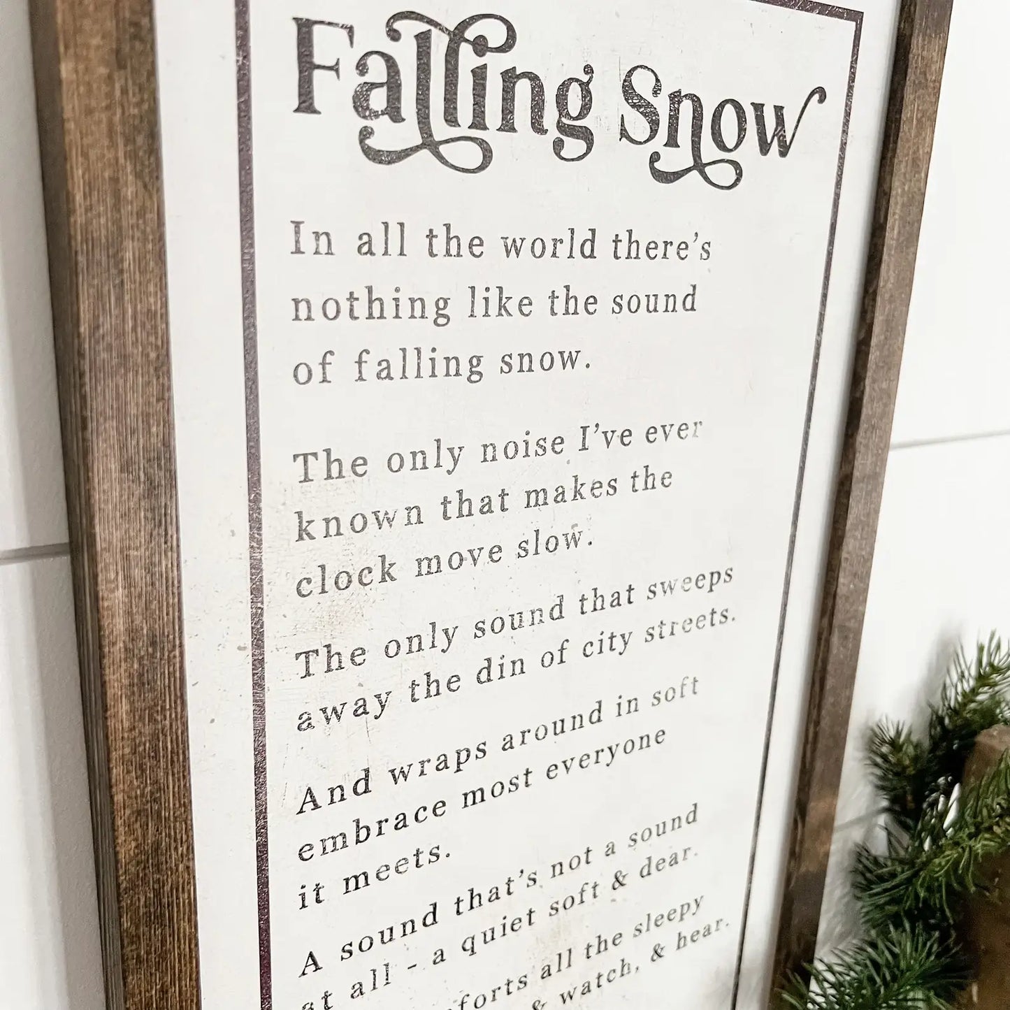 Falling Snow Winter Quote Sign