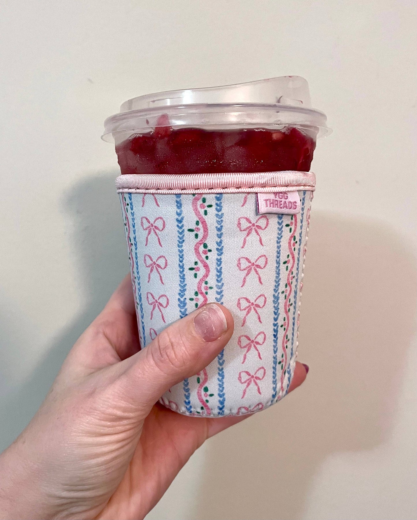 Bow Stripes Iced Coffee Drink Sleeve - Small
