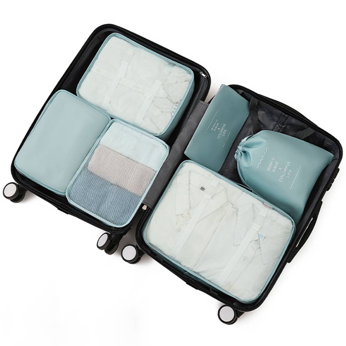 6 SET PACKING CUBES FOR SUITCASES_CWAB0542: WHITE