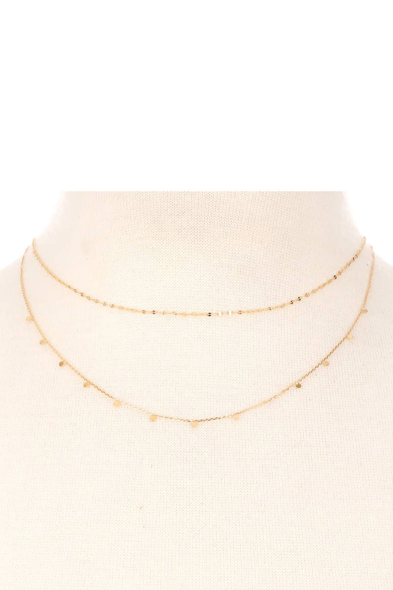 Dainty Layered Coin Choker Necklace: G