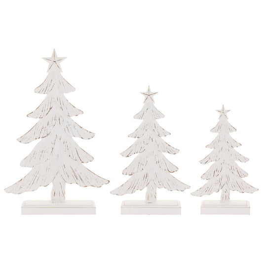 Weathered Winter White Trees Set of 3 Christmas Décor