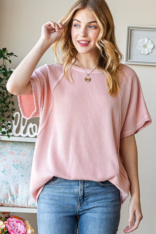 URBAN RIBBED TOP: LAVENDER