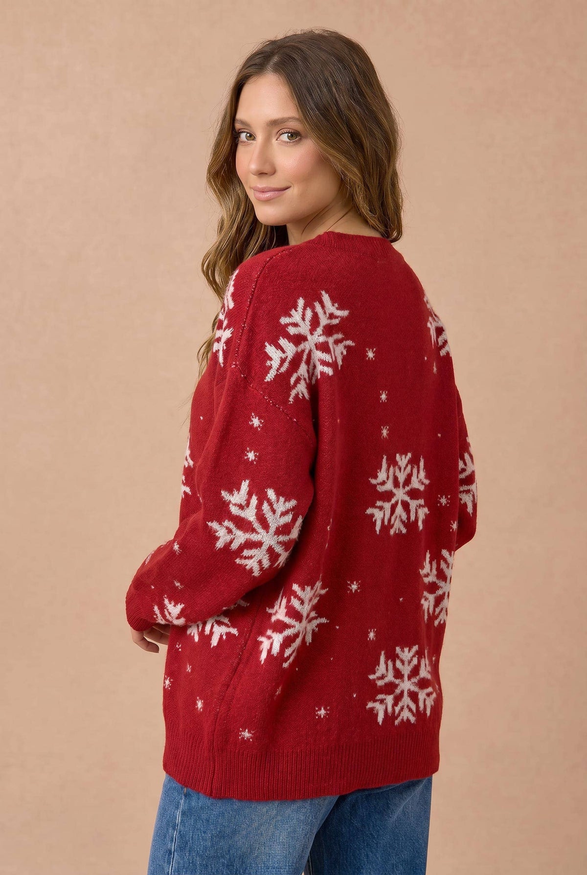 Snowflake Jacquard Pullover Sweater
