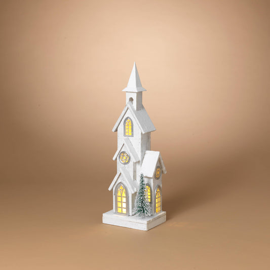 Christmas 23.75"H B/O Lighted Wood Holid