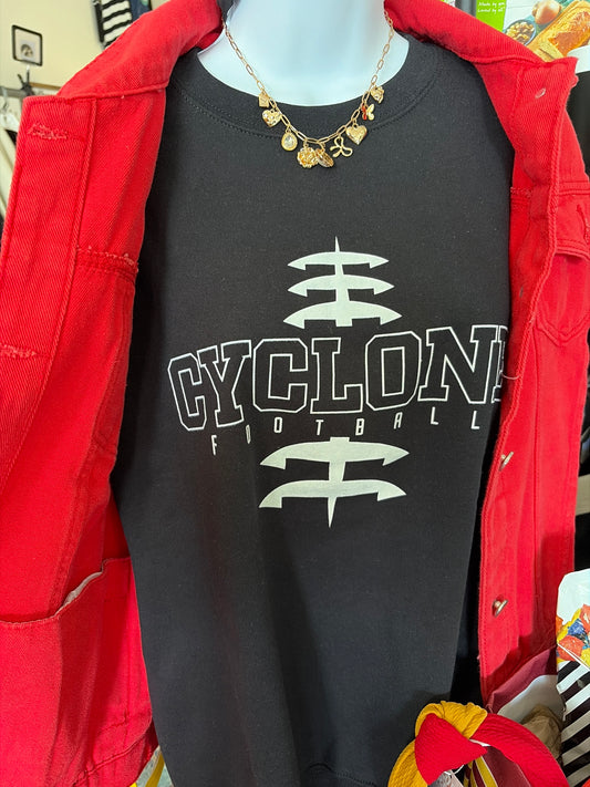 Black Cyclone Football Crewneck
