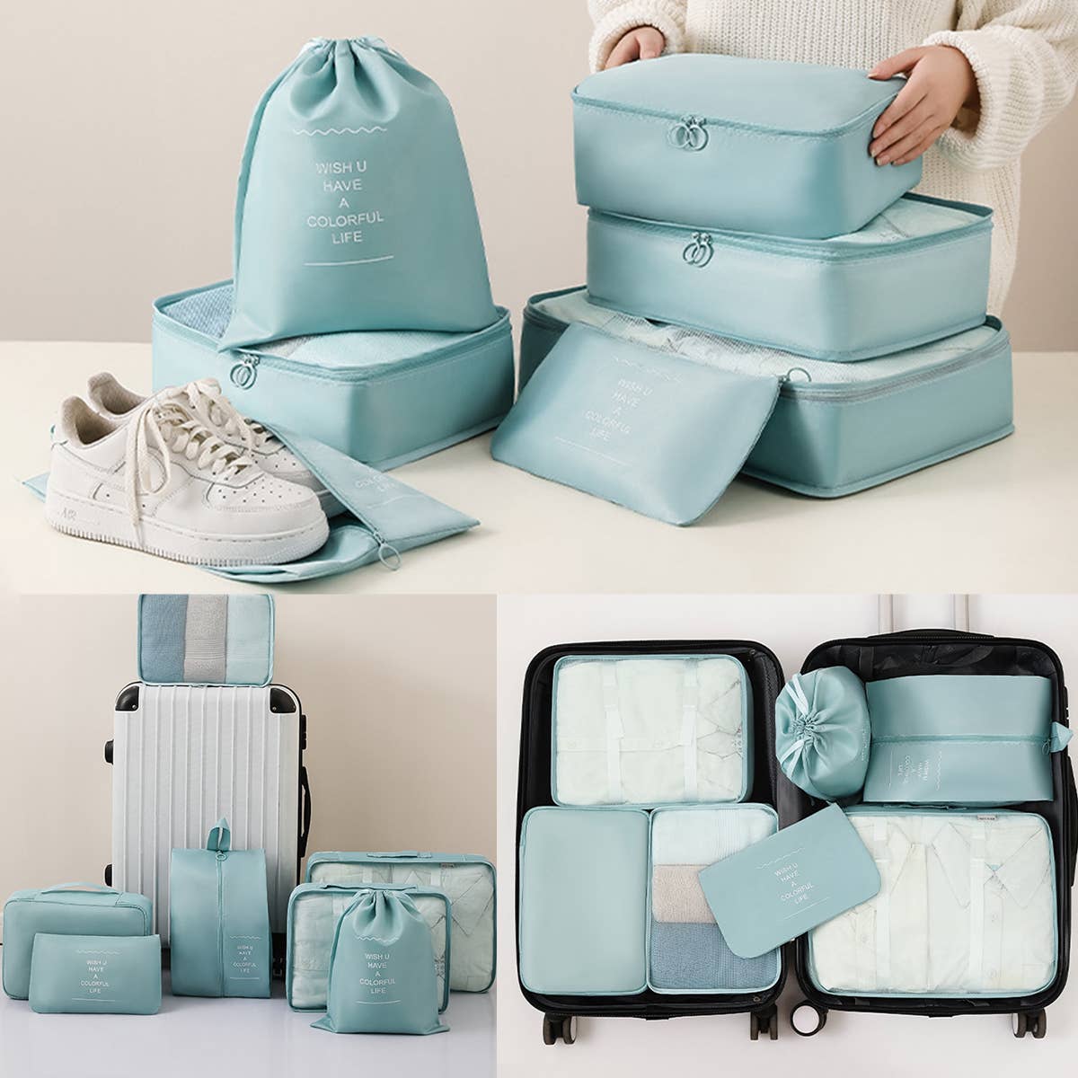 6 SET PACKING CUBES FOR SUITCASES_CWAB0542: WHITE