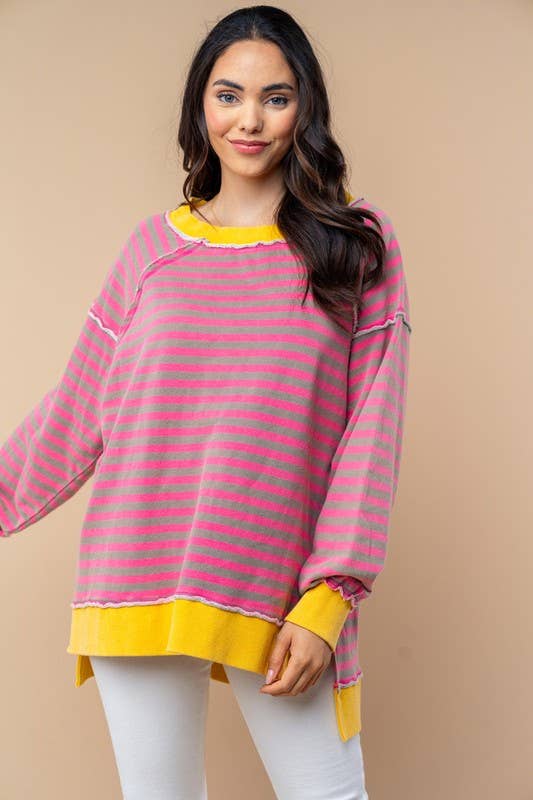 "Shari" Striped Knit Top