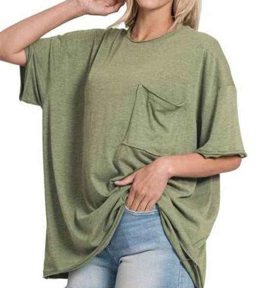 "Blossom" Oversized Pocket Tee
