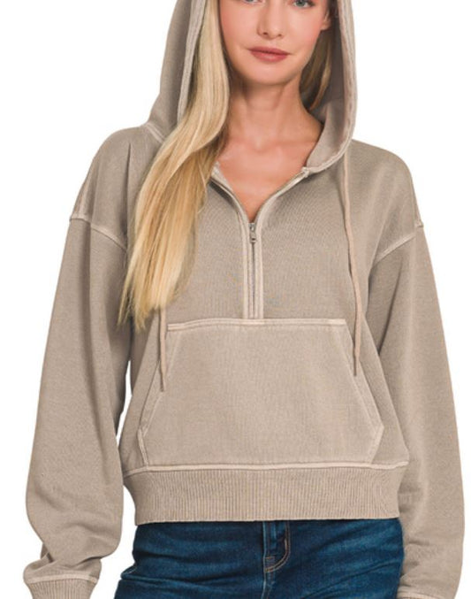 Half Zip Pocket Hoodie