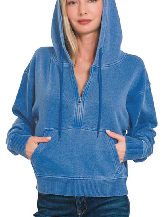 Half Zip Pocket Hoodie