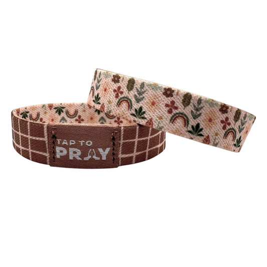 Tap To Pray™ Wristbands - Prairie &  Plaid: Medium