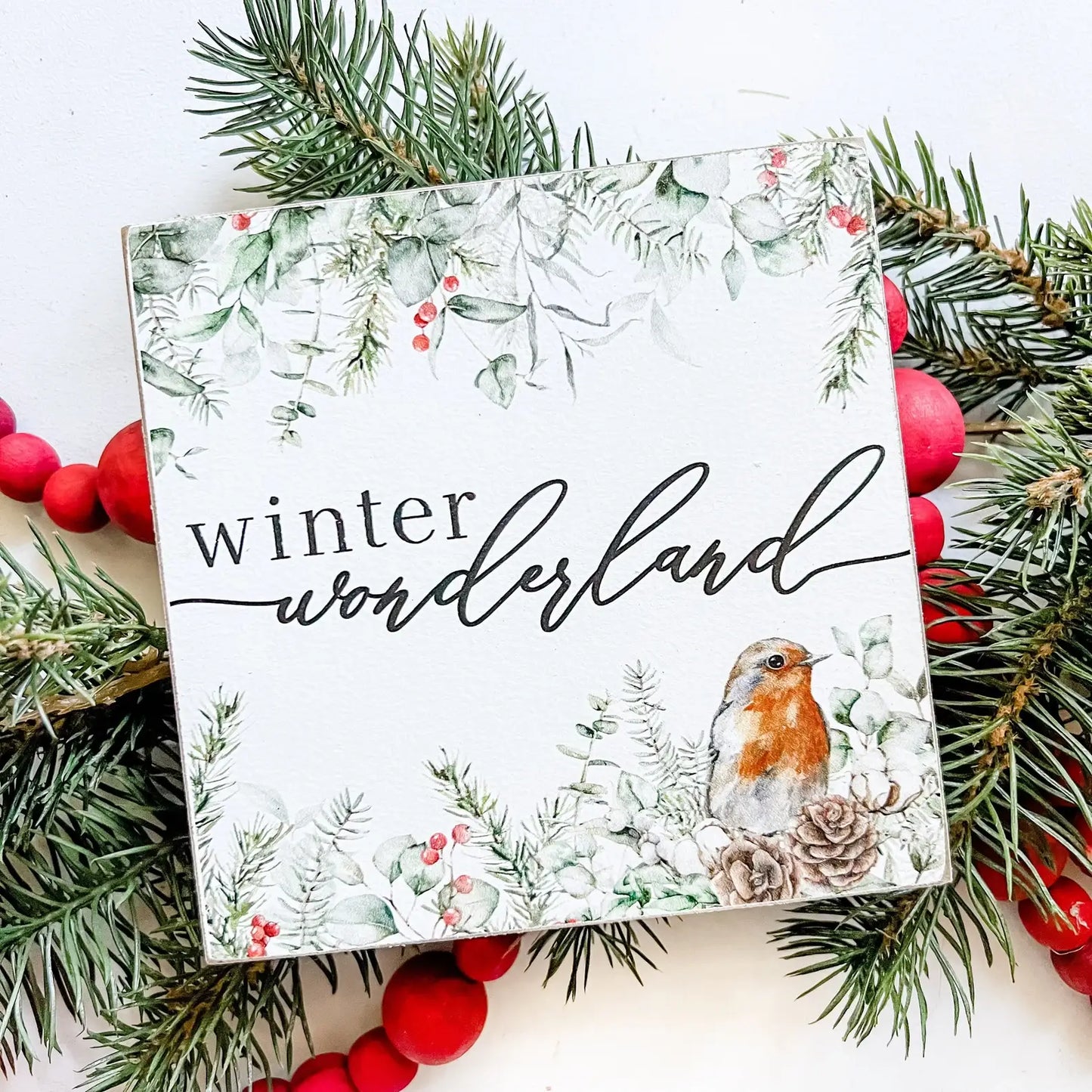 Christmas Mini Block Tiered Tray Signs: Winter Wonderland