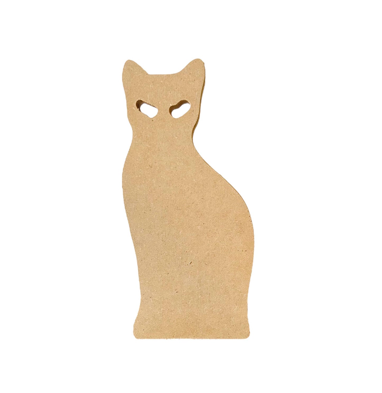 Primitive Wood Black Cat Sitter