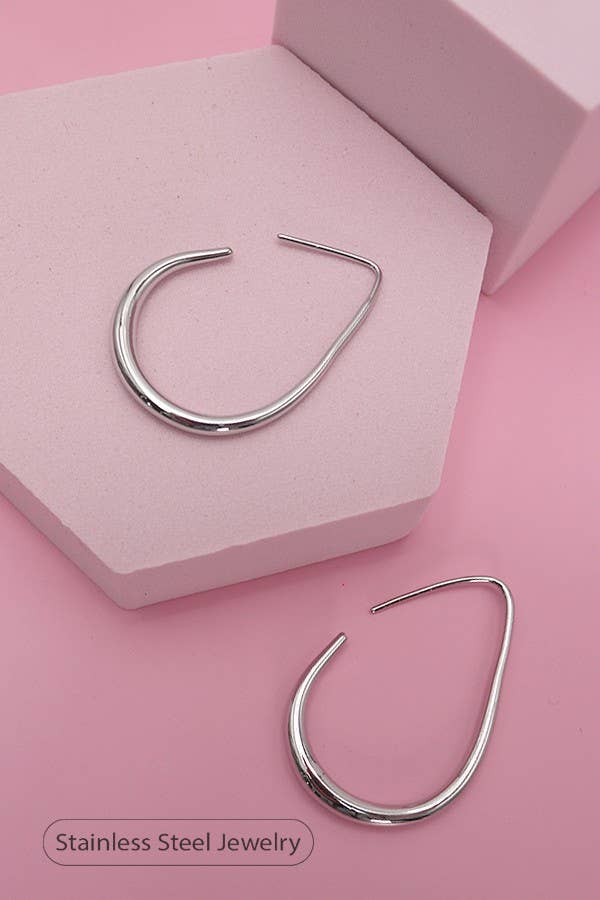 18K STAINLESS STEEL WATERPROOF TARNISH FREE HOOPS | 40E311: GOLD