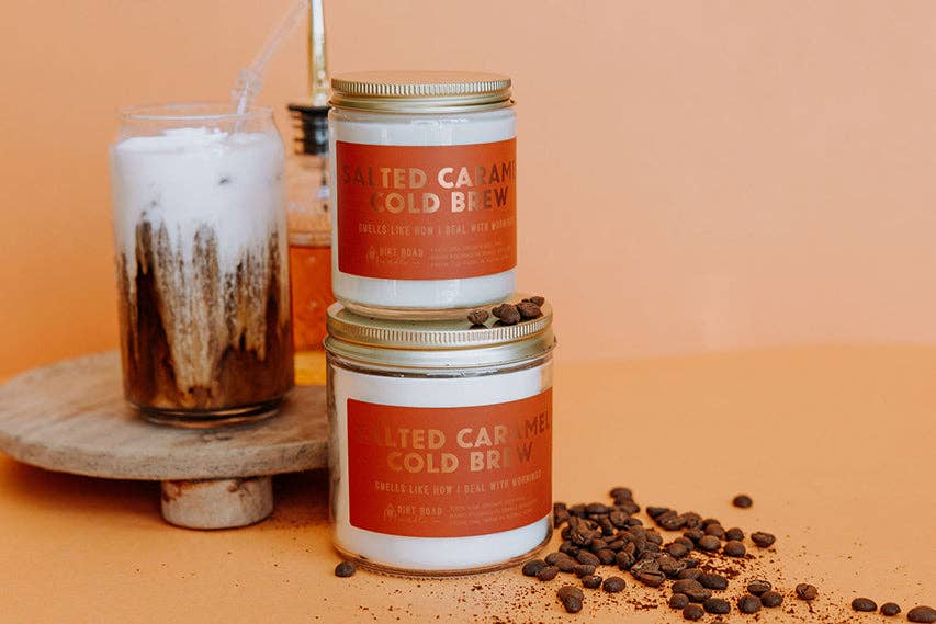 Salted Caramel Cold Brew Candle: 16 oz Candle