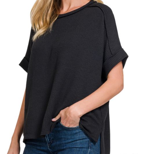 "Blair" Corded Raw Edge Top