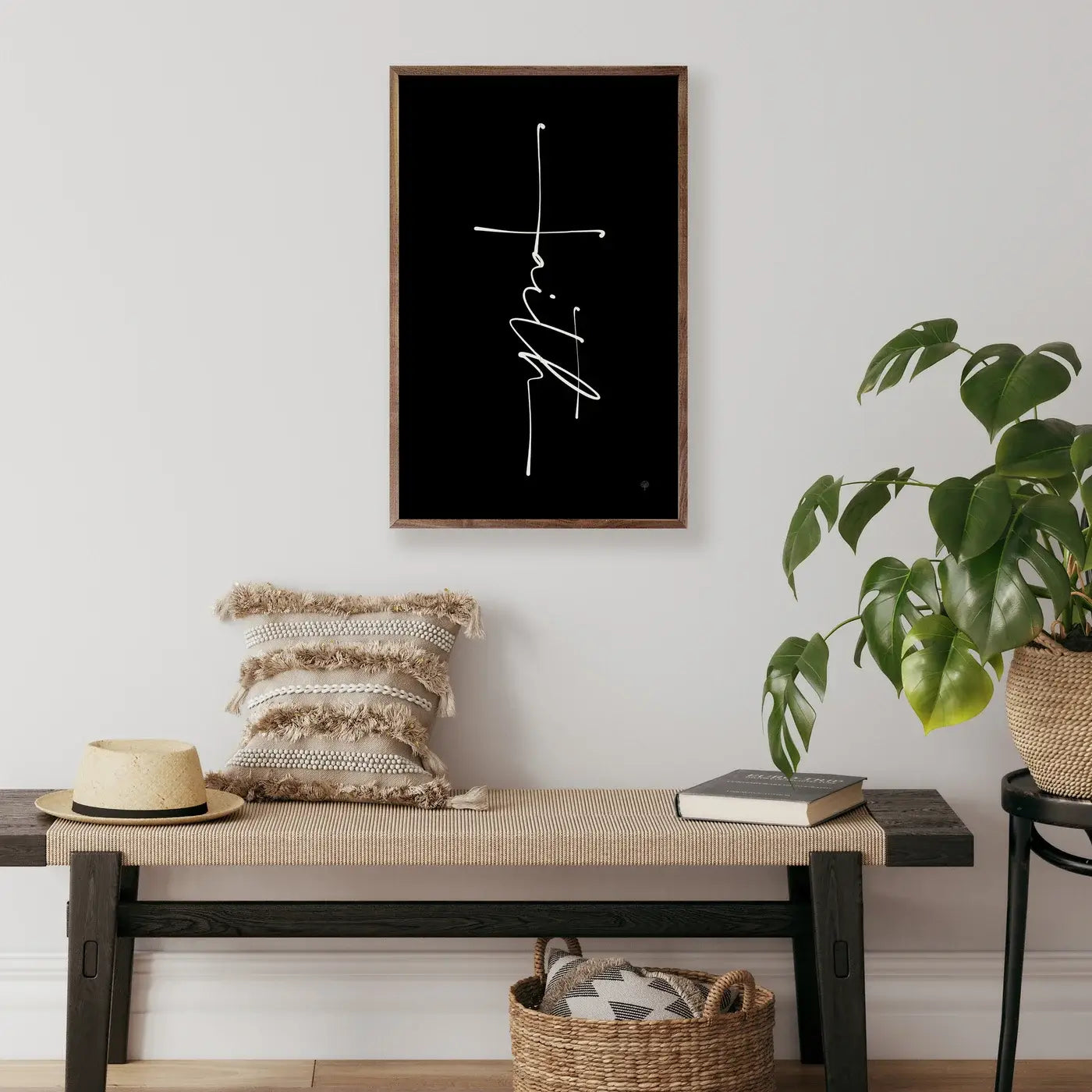 Faith Cross Black: 5 x 8 x 1.5