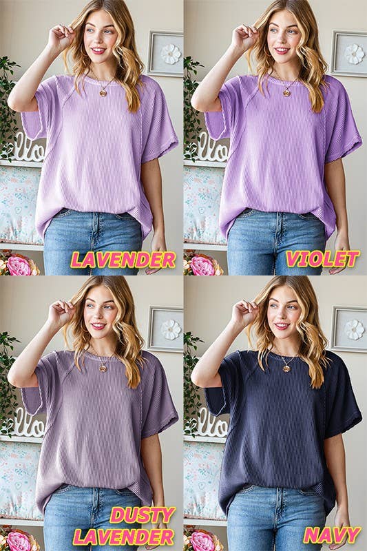 URBAN RIBBED TOP: LAVENDER