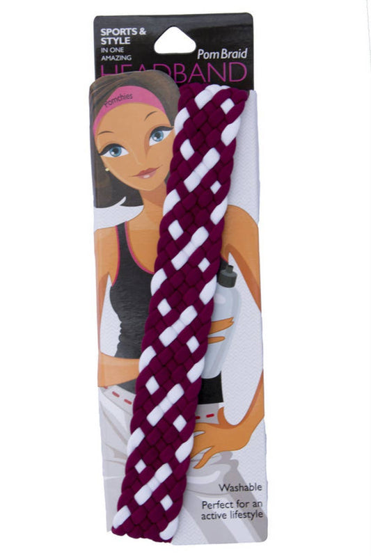 braid: Burgundy/white