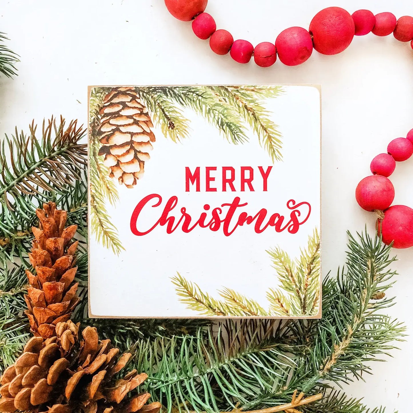 Christmas Mini Block Tiered Tray Signs: Merry Christmas