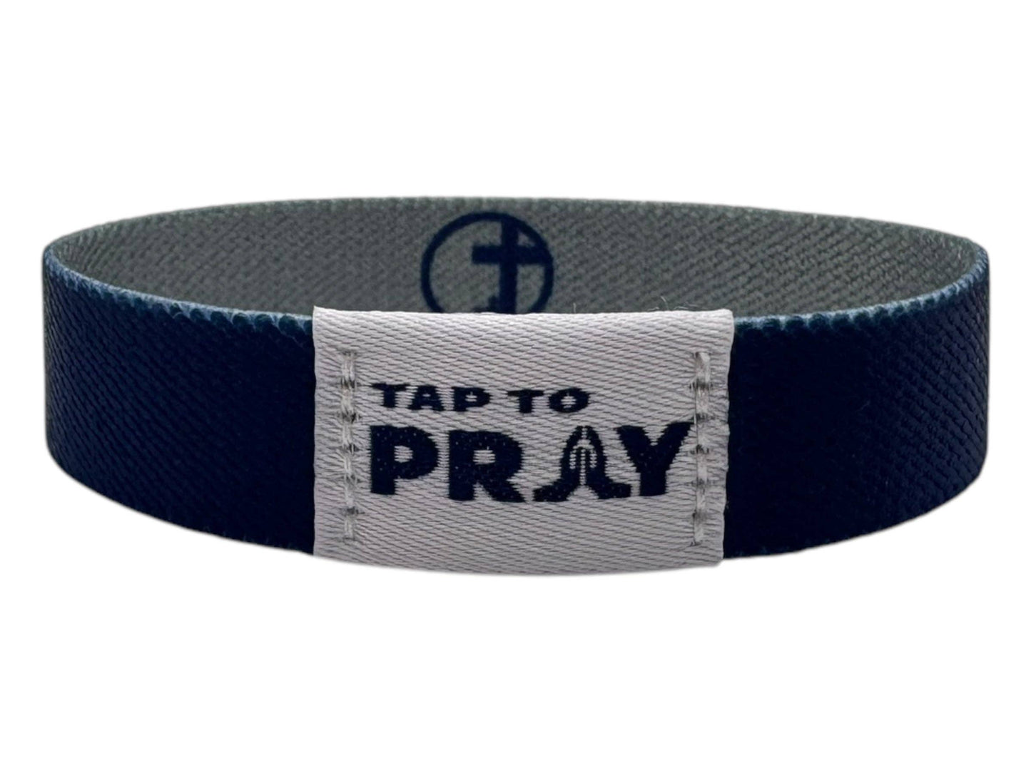 Tap To Pray™ Wristbands - Navy & Grey: Medium