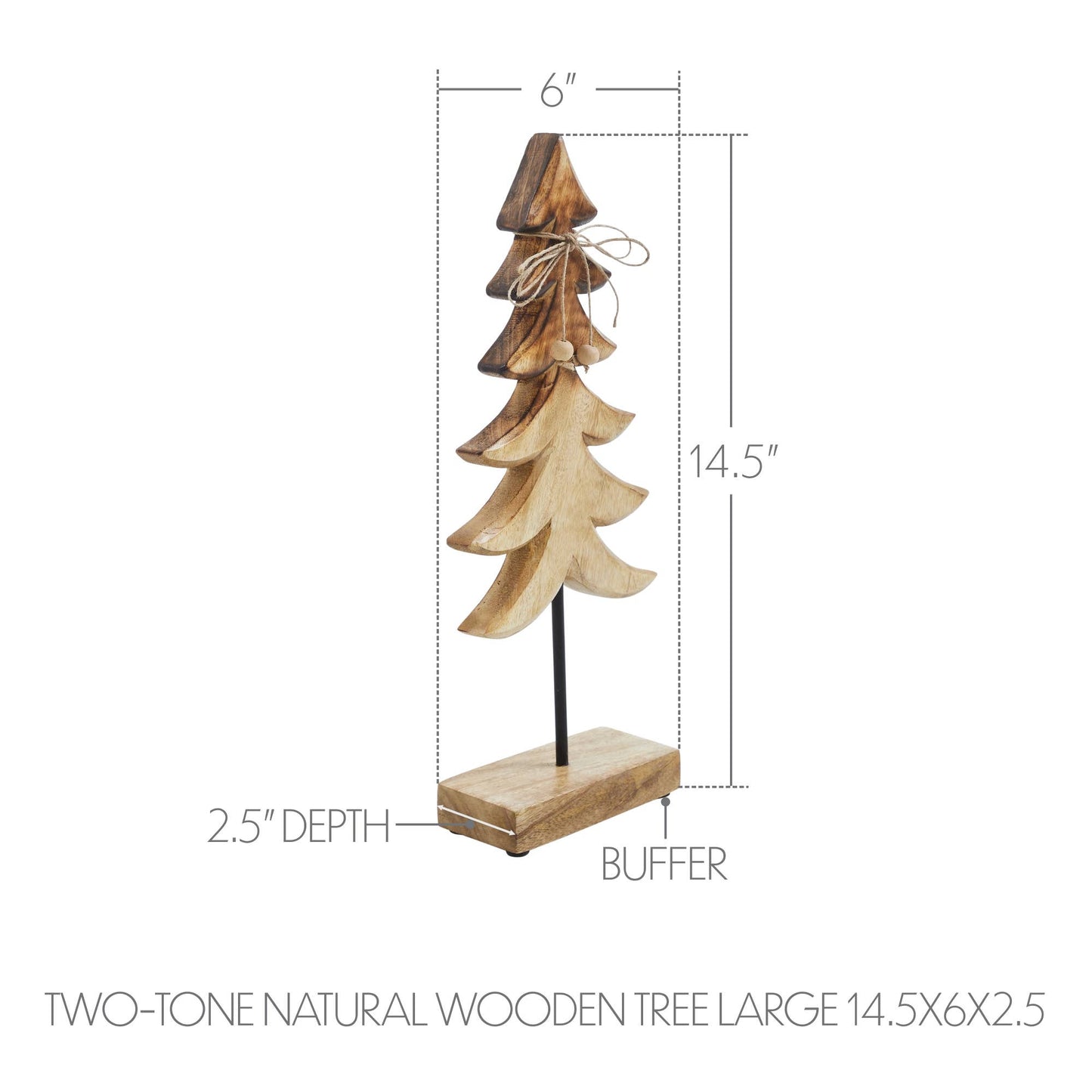 Two-Tone Natural Wooden Tree Large 14.5x6x2.5