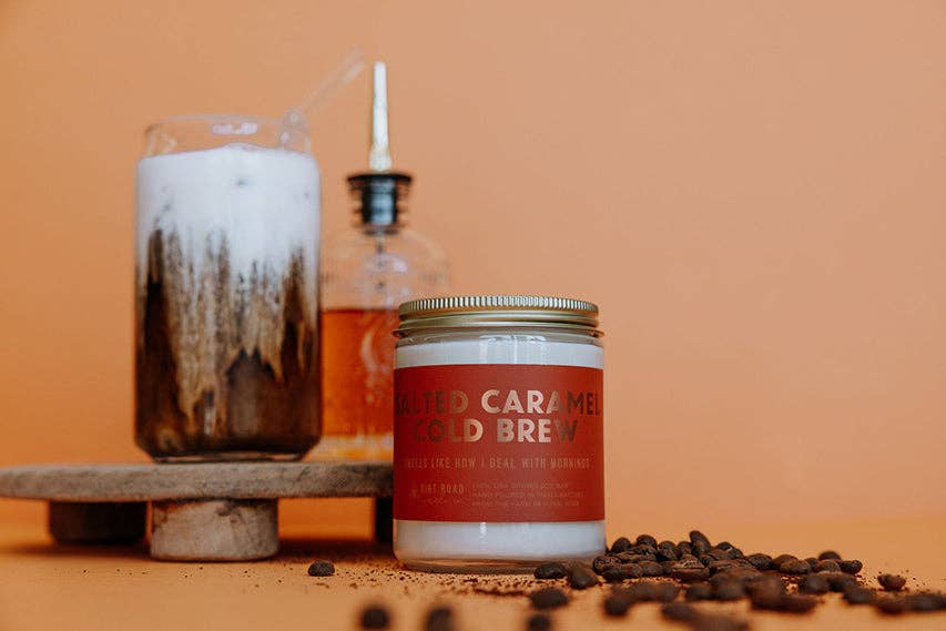 Salted Caramel Cold Brew Candle: 16 oz Candle