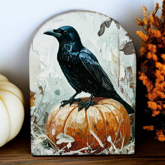 Crow on Pumpkin Wood Arch